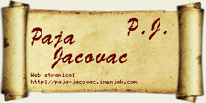 Paja Jačovac vizit kartica
